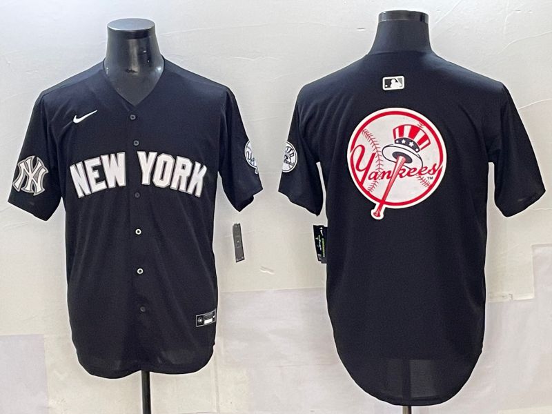 Men 2025 New York Yankees Blank Black Nike MLB Jersey style 0037